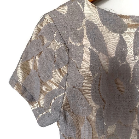 Mikarose 1940s Style Modest Dress Renee Gold & Grey Lace XS - Picture 5 of 13